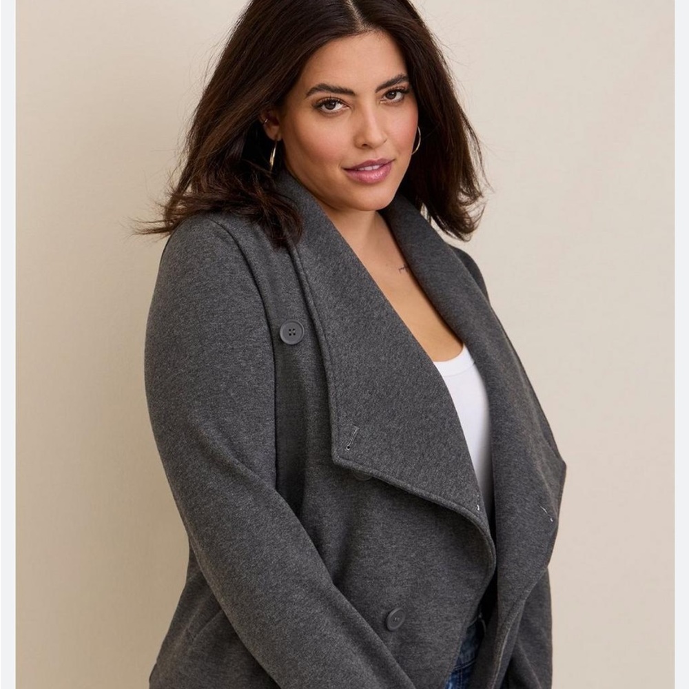 NWT Torrid Size 3X Fleece Drape Front Jacket